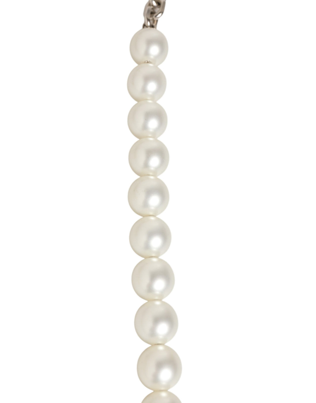 Dolce &amp; Gabbana Black Leather Pearl Chain Bag Accessory Shoulder Strap