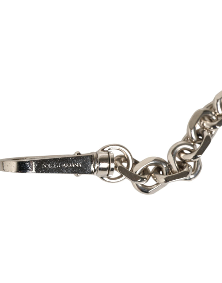 Dolce &amp; Gabbana Black Leather Pearl Chain Bag Accessory Shoulder Strap