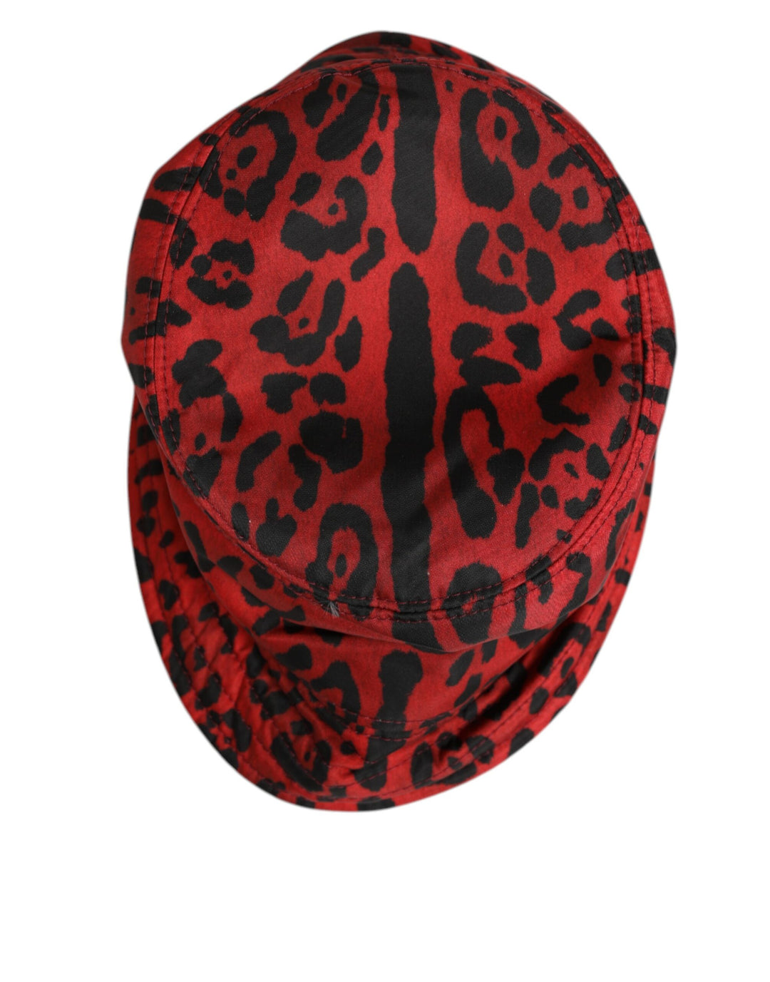 Dolce &amp; Gabbana Red Black Nylon Leopard Print Bucket Men Cap Hat