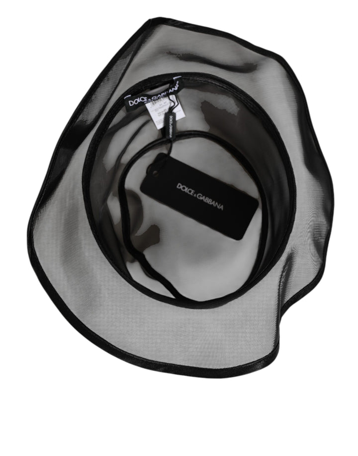 Dolce &amp; Gabbana Black Silk Mesh Bucket Men Fisherman Cap Hat