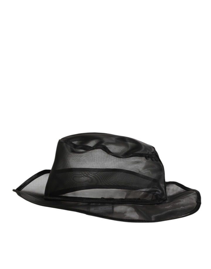 Dolce &amp; Gabbana Black Silk Mesh Bucket Men Fisherman Cap Hat