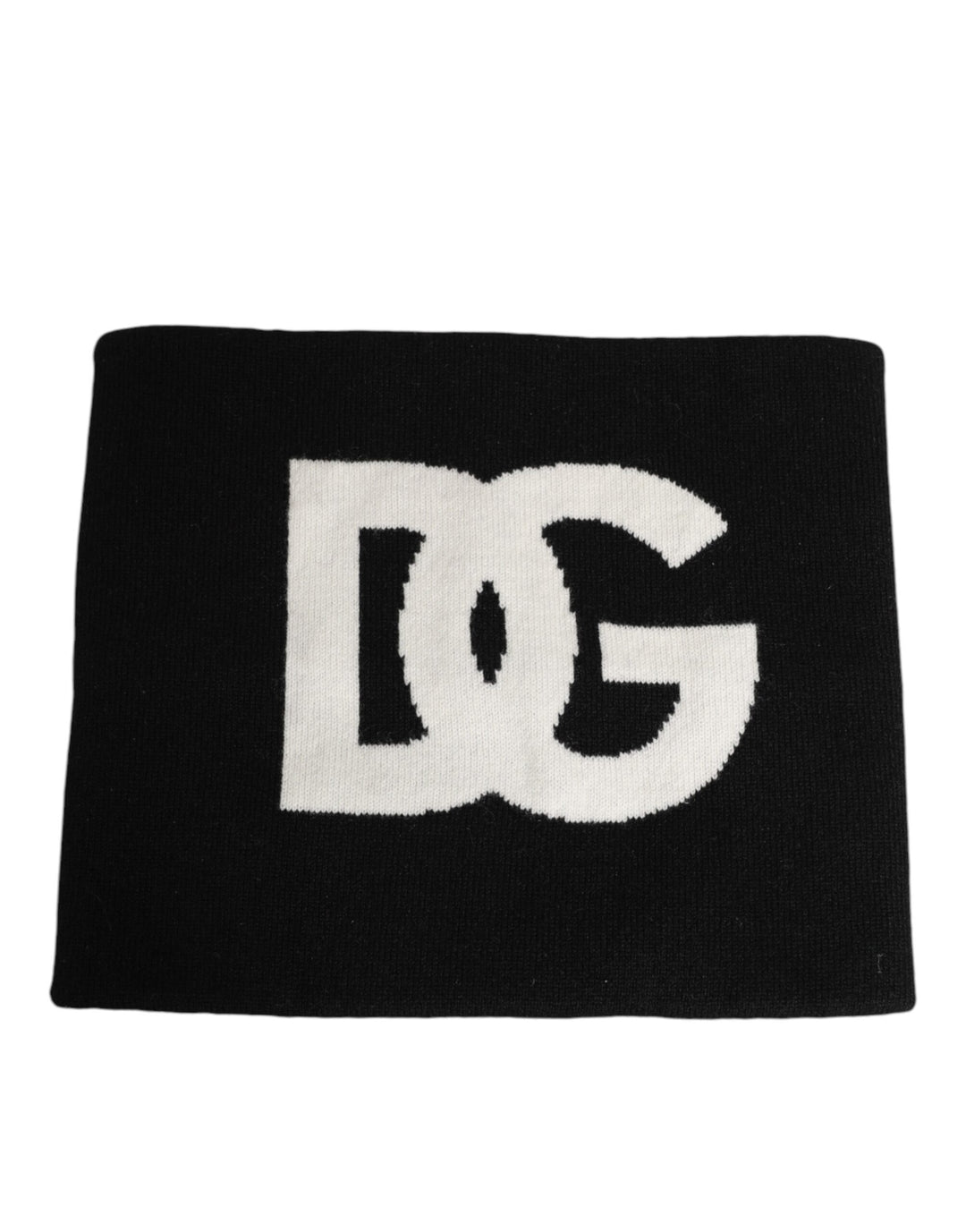 Dolce &amp; Gabbana Black D&amp;G Logo Cashmere Knitted Men One Size Scarf
