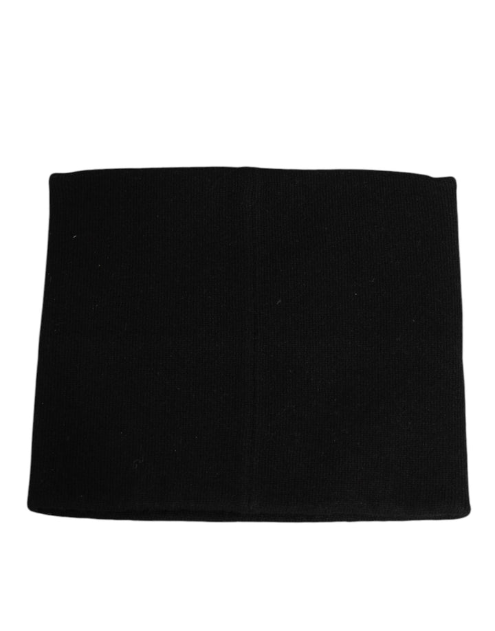 Dolce &amp; Gabbana Black D&amp;G Logo Cashmere Knitted Men One Size Scarf