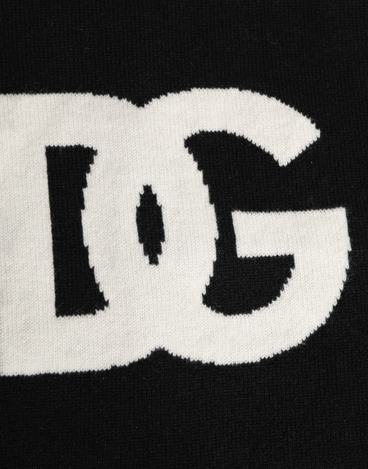 Dolce &amp; Gabbana Black D&amp;G Logo Cashmere Knitted Men One Size Scarf