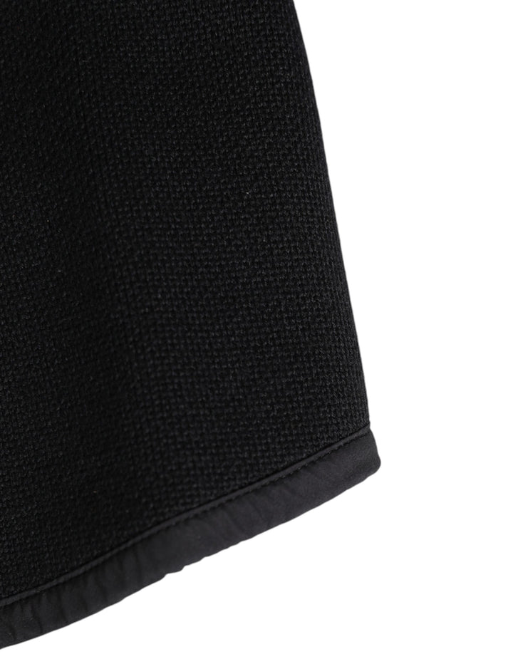 Dolce &amp; Gabbana Black Lace Stole Knitted DG Logo Men One Size Scarf