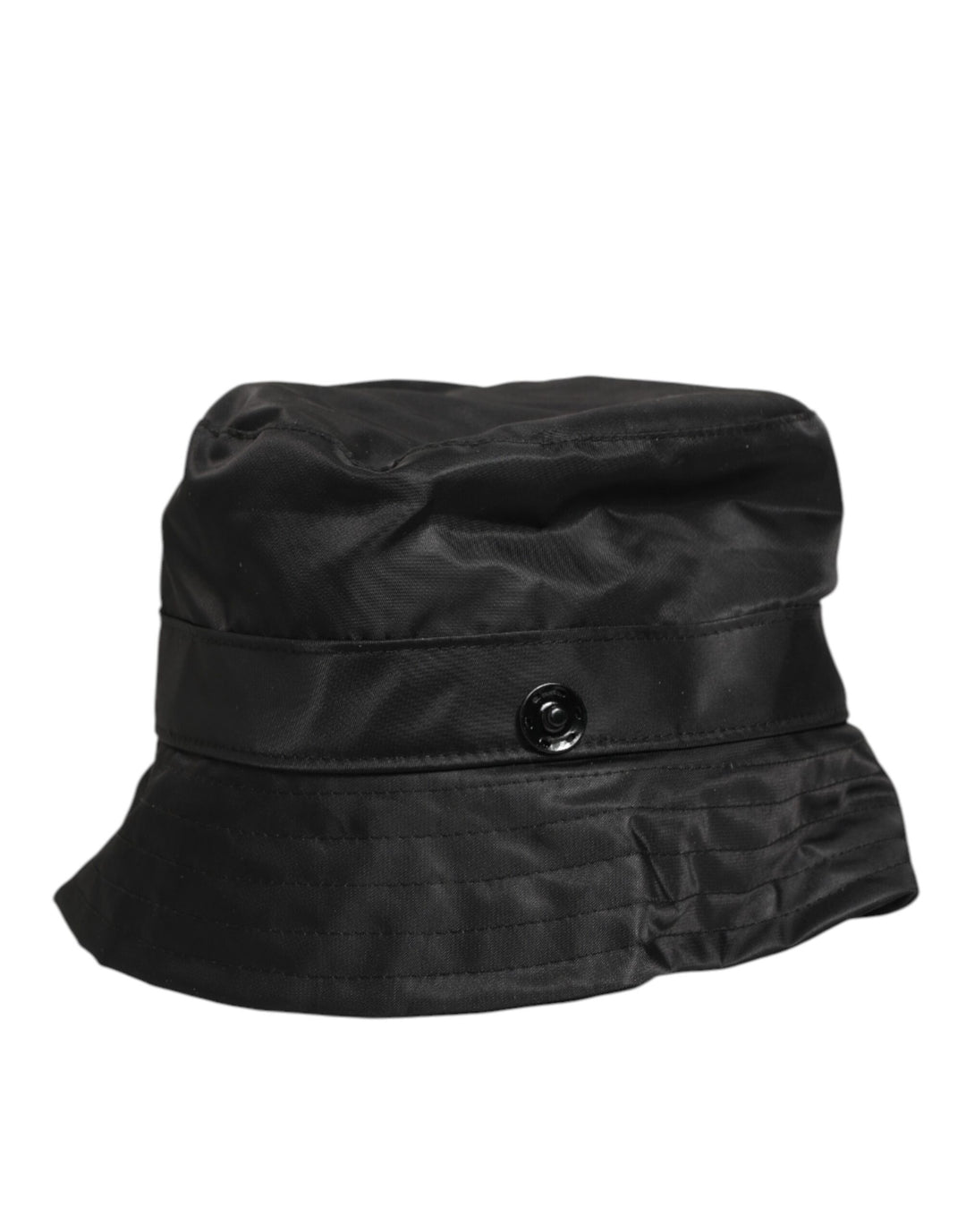 Dolce &amp; Gabbana Black PVC Wide Brim Men Bucket Capello Hat