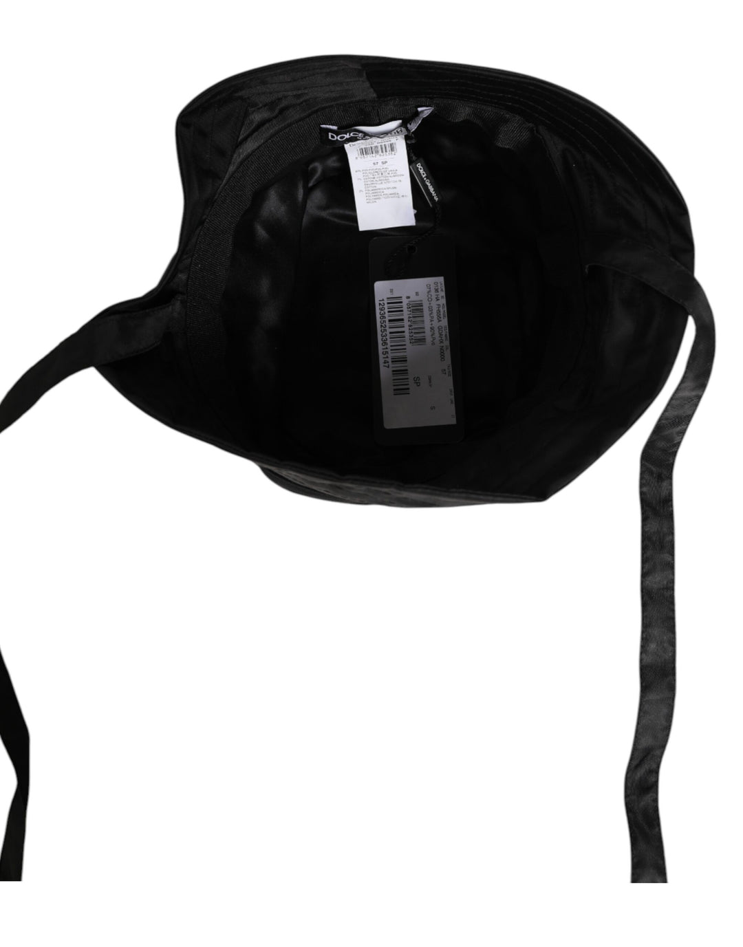 Dolce &amp; Gabbana Black PVC Wide Brim Men Bucket Capello Hat