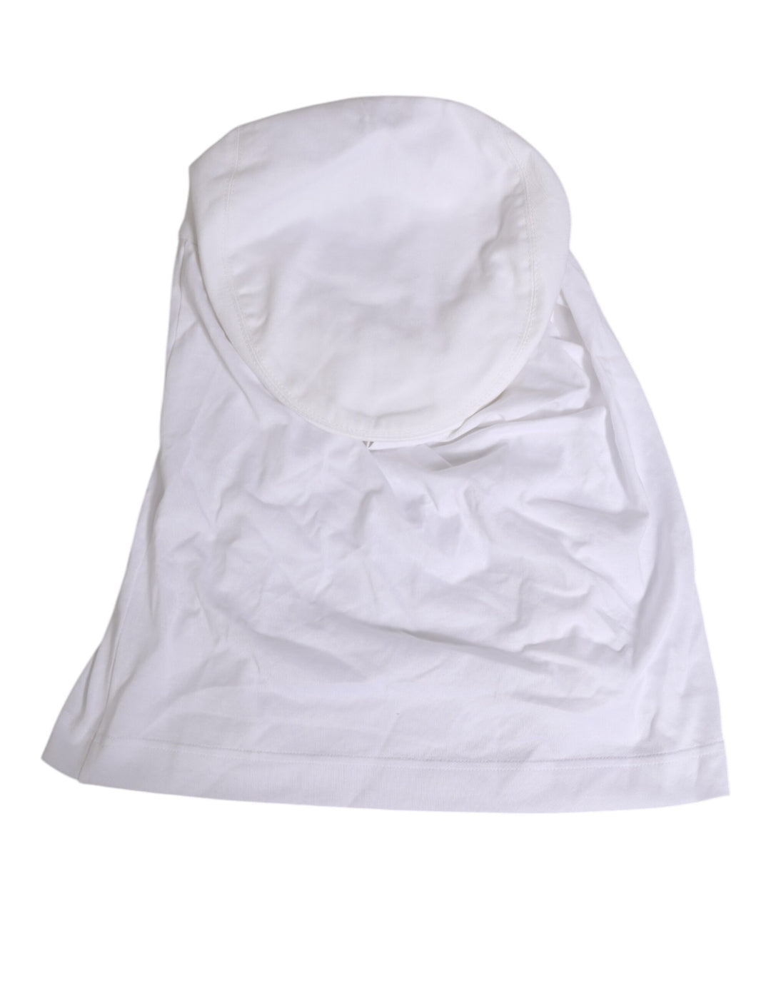 Dolce &amp; Gabbana White Cotton DG Logo Plaque Baseball Balaclava Hat