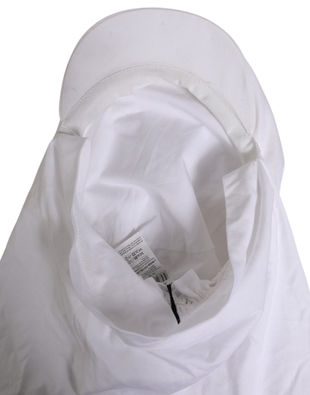 Dolce &amp; Gabbana White Cotton DG Logo Plaque Baseball Balaclava Hat