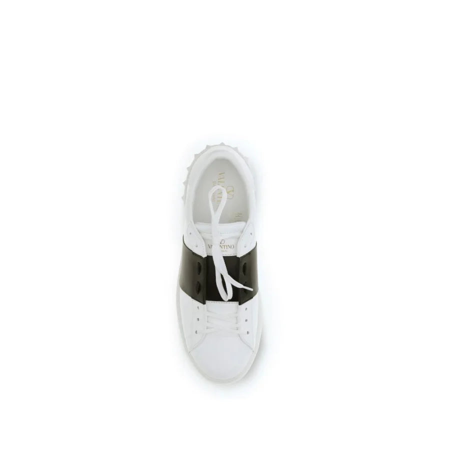 Valentino Garavani White Calf Leather Bos Taurus Low Top Sneakers