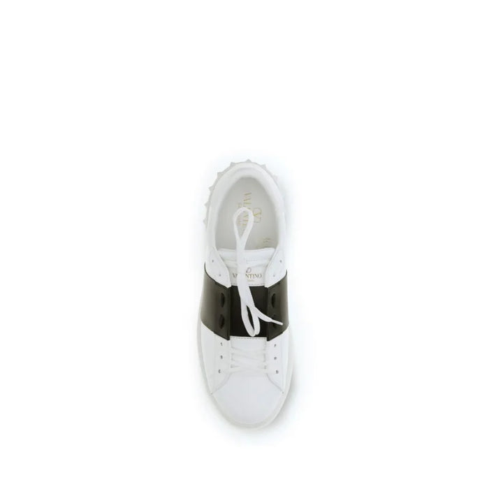 Valentino Garavani White Calf Leather Bos Taurus Low Top Sneakers