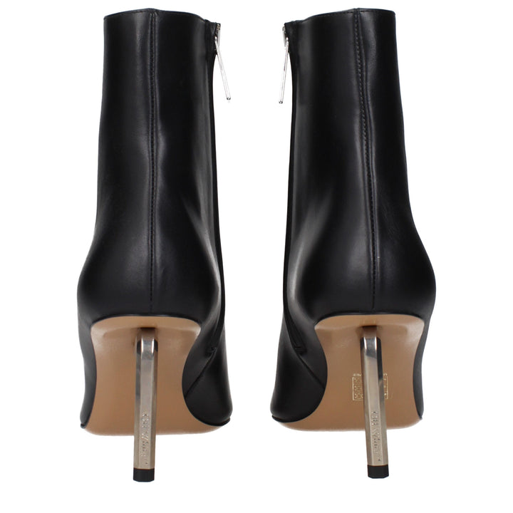 Off-White Black Leather Ankle Boots