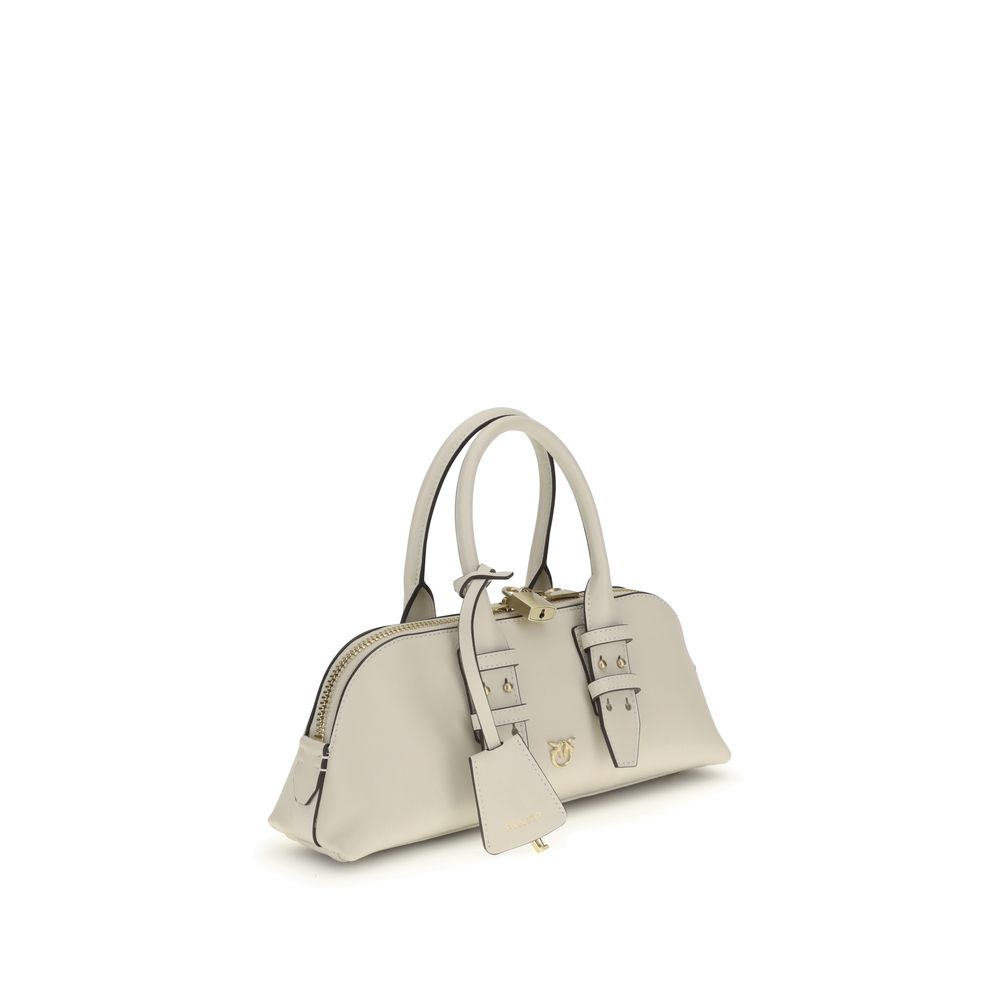 PINKO White Calf Leather Bos Taurus Handbag