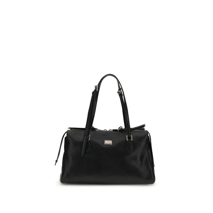 Dolce &amp; Gabbana Black Calf Leather Bos Taurus Shoulder Bag