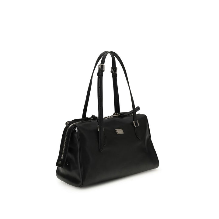 Dolce &amp; Gabbana Black Calf Leather Bos Taurus Shoulder Bag