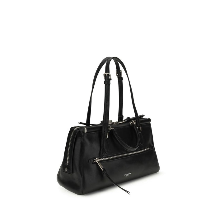 Dolce &amp; Gabbana Black Calf Leather Bos Taurus Shoulder Bag