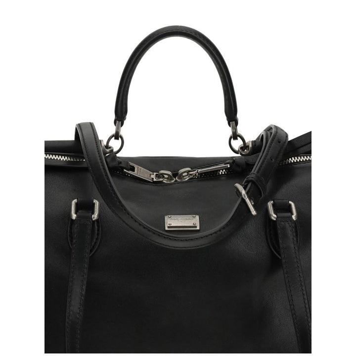 Dolce &amp; Gabbana Black Calf Leather Bos Taurus Shoulder Bag