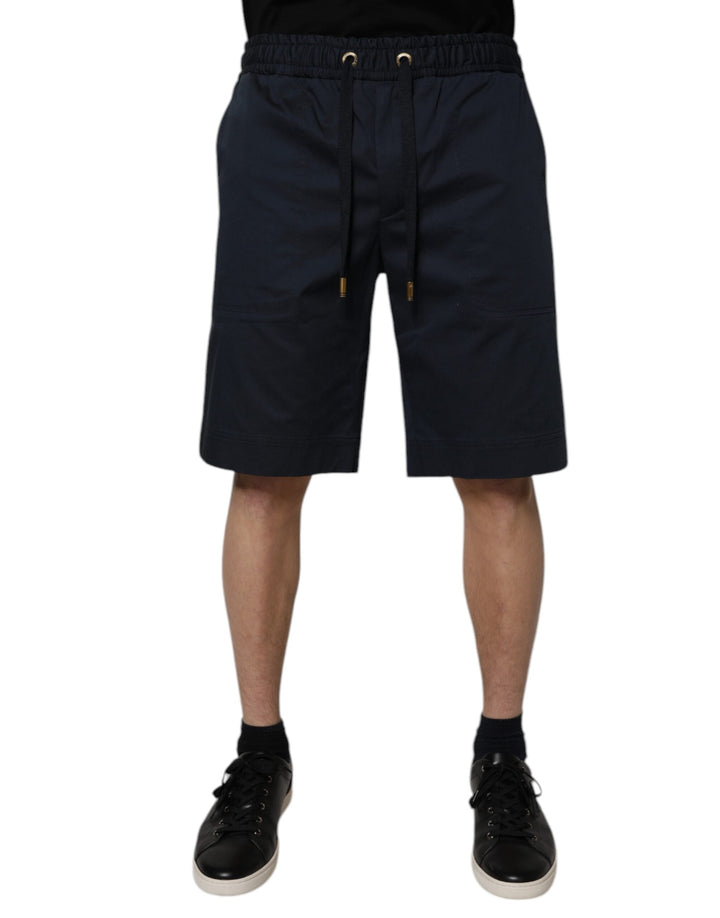 Dolce &amp; Gabbana Navy Blue Cotton Stretch Men Bermuda Shorts