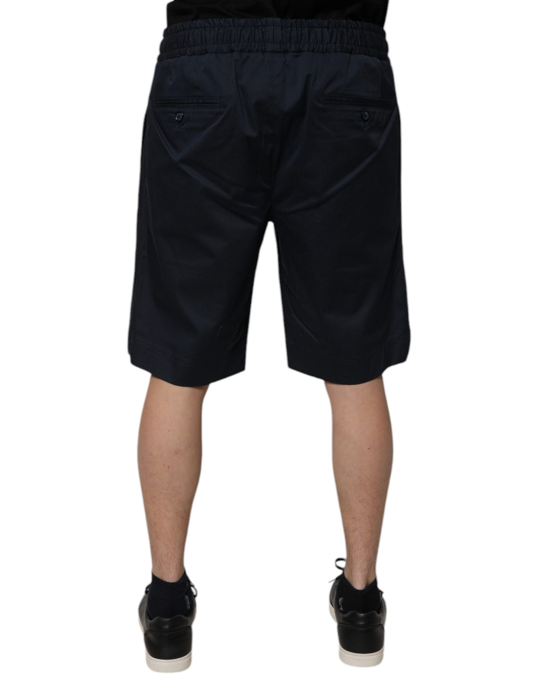 Dolce &amp; Gabbana Navy Blue Cotton Stretch Men Bermuda Shorts