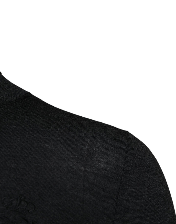 Dolce &amp; Gabbana Black Wool Turtle Neck Men Pullover Sweater