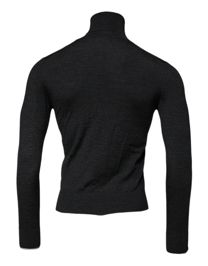 Dolce &amp; Gabbana Black Wool Turtle Neck Men Pullover Sweater