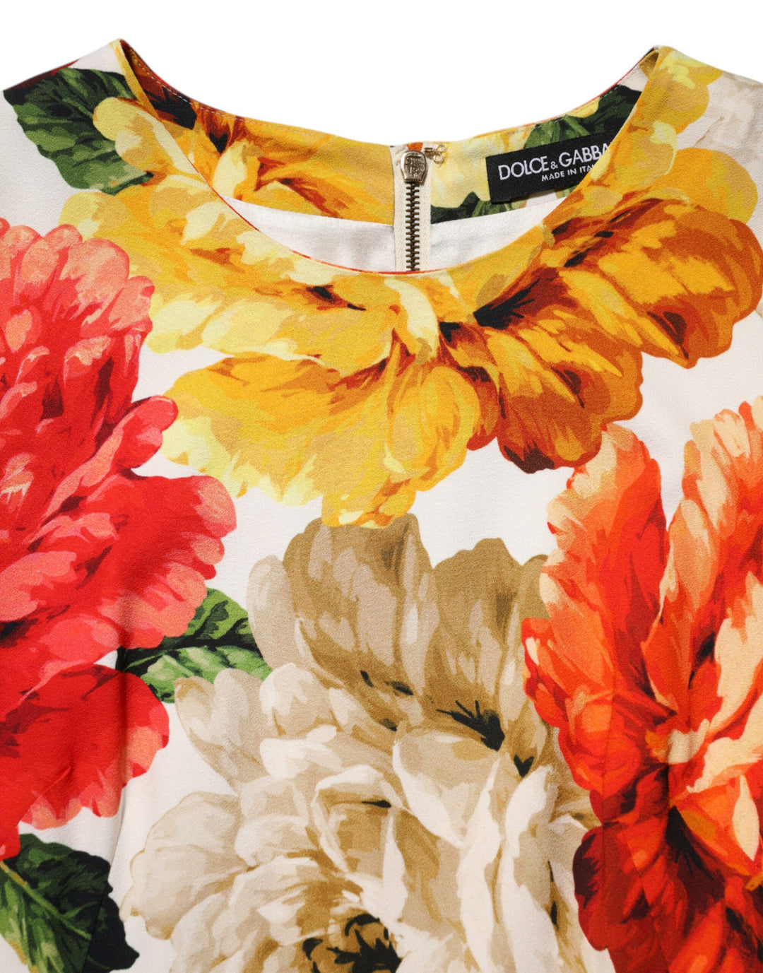 Dolce &amp; Gabbana Multicolor Floral Print Viscose Sheath Dress