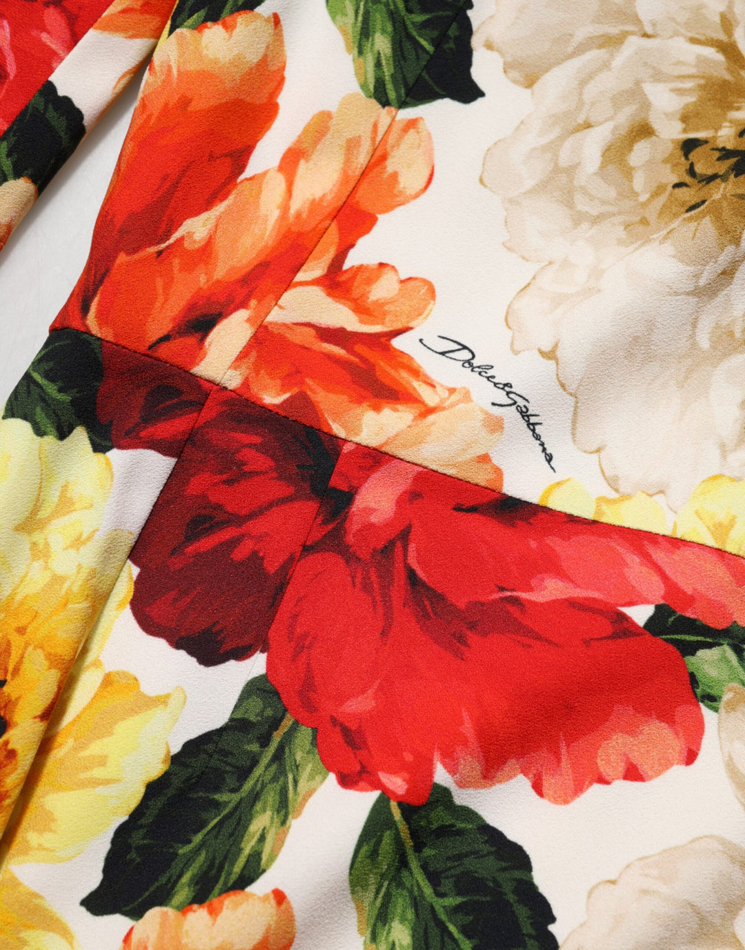 Dolce &amp; Gabbana Multicolor Floral Print Viscose Sheath Dress