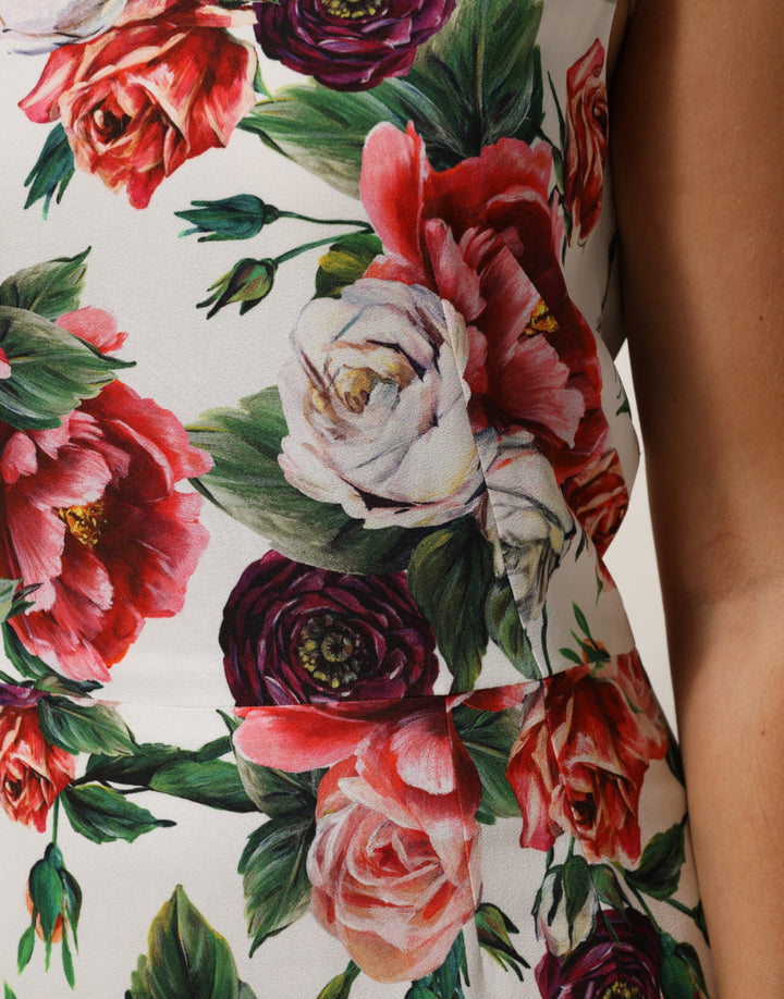 Dolce &amp; Gabbana Multicolor Floral Print Viscose Sheath Dress