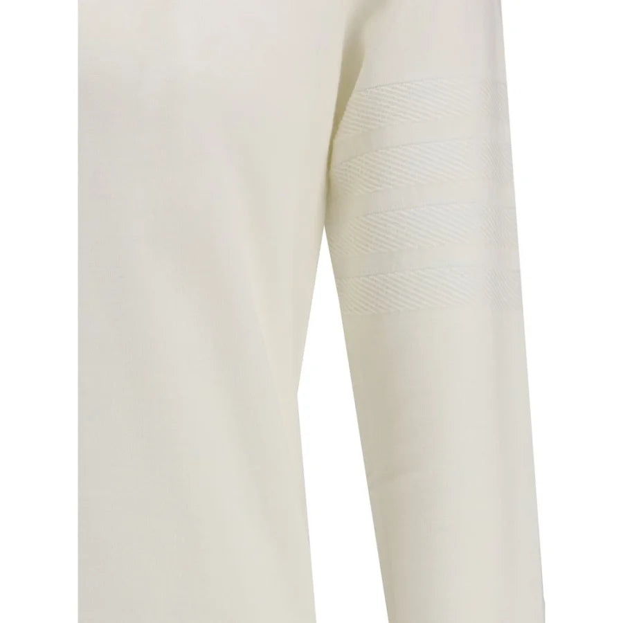 Thom Browne White Fleece Wool Sweatshirt