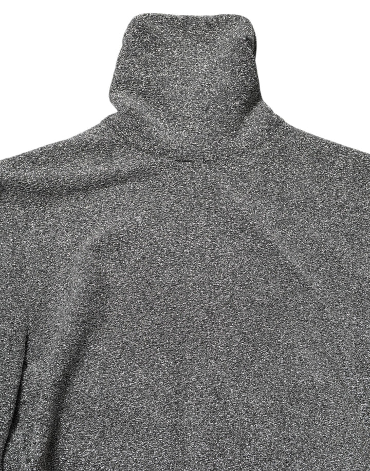 Dolce &amp; Gabbana Gray Nylon Bodycon Sheath Long Sleeves Dress