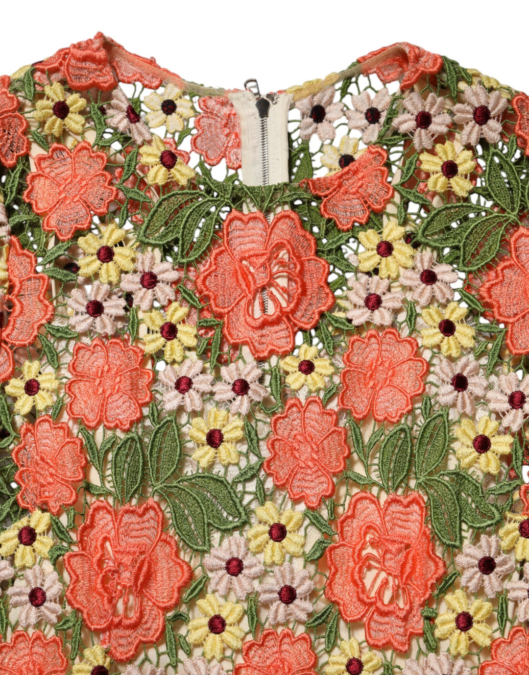 Dolce &amp; Gabbana Multicolor Floral Embroidery Aline Mini Dress
