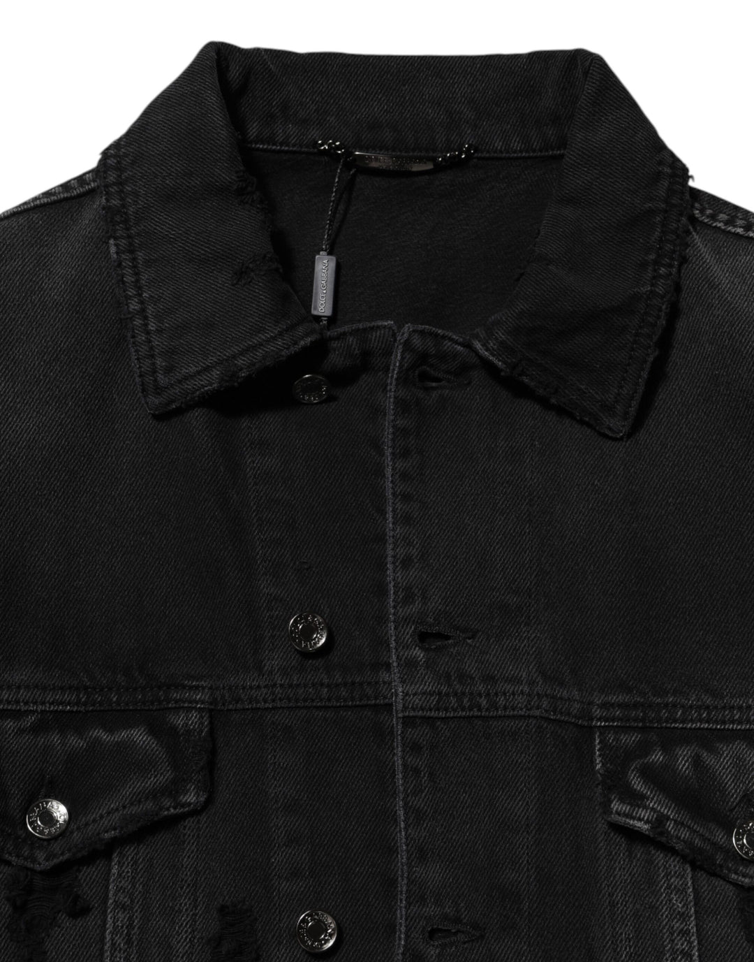 Dolce &amp; Gabbana Black Cotton Stretch Denim Blouson Jacket