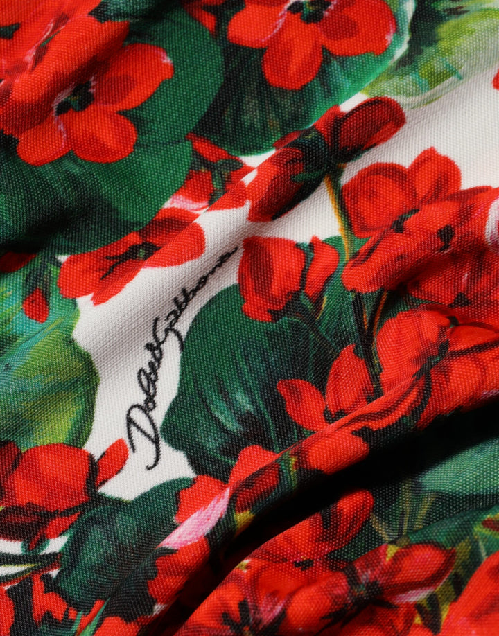 Dolce &amp; Gabbana Multicolor Floral Short Portofino Dress