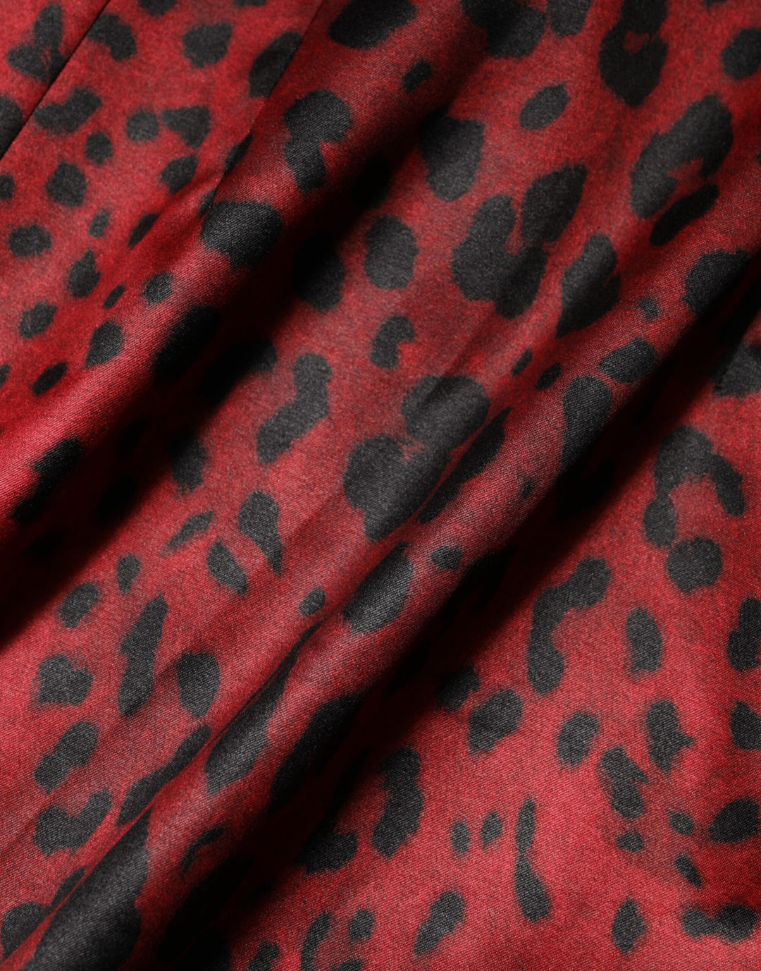 Dolce &amp; Gabbana Red Leopard Sheath Long Sleeves Dress