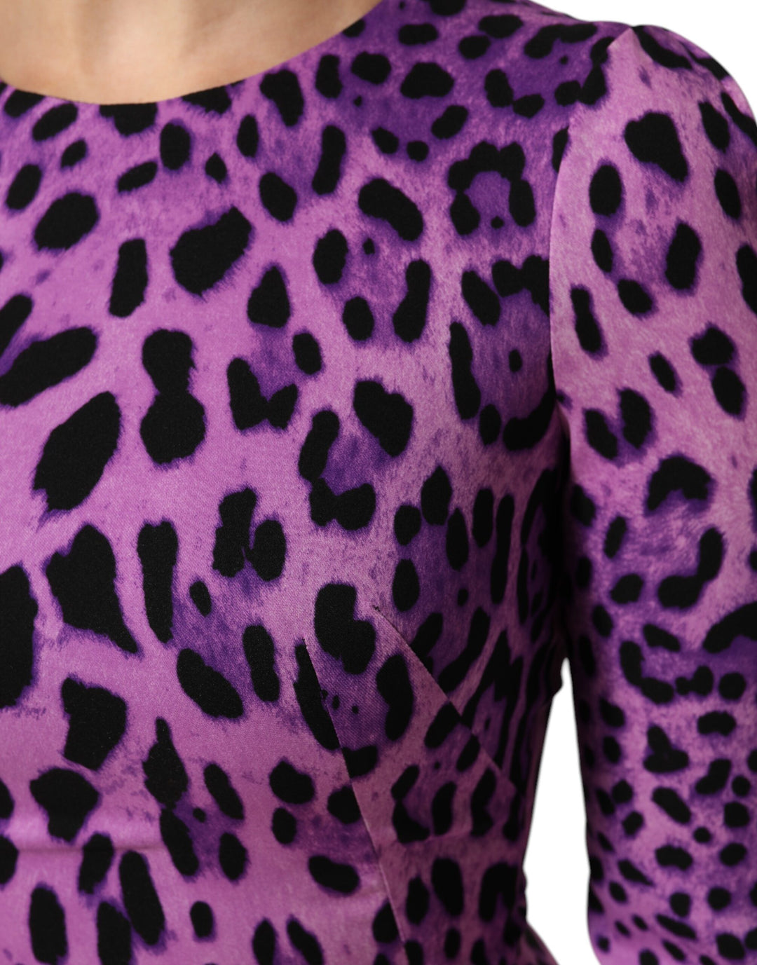 Dolce &amp; Gabbana Violet Leopard Sheath Bodycon Mini Dress