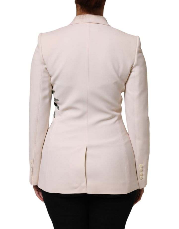 Dolce &amp; Gabbana Beige Embroidered Single Breasted Jacket