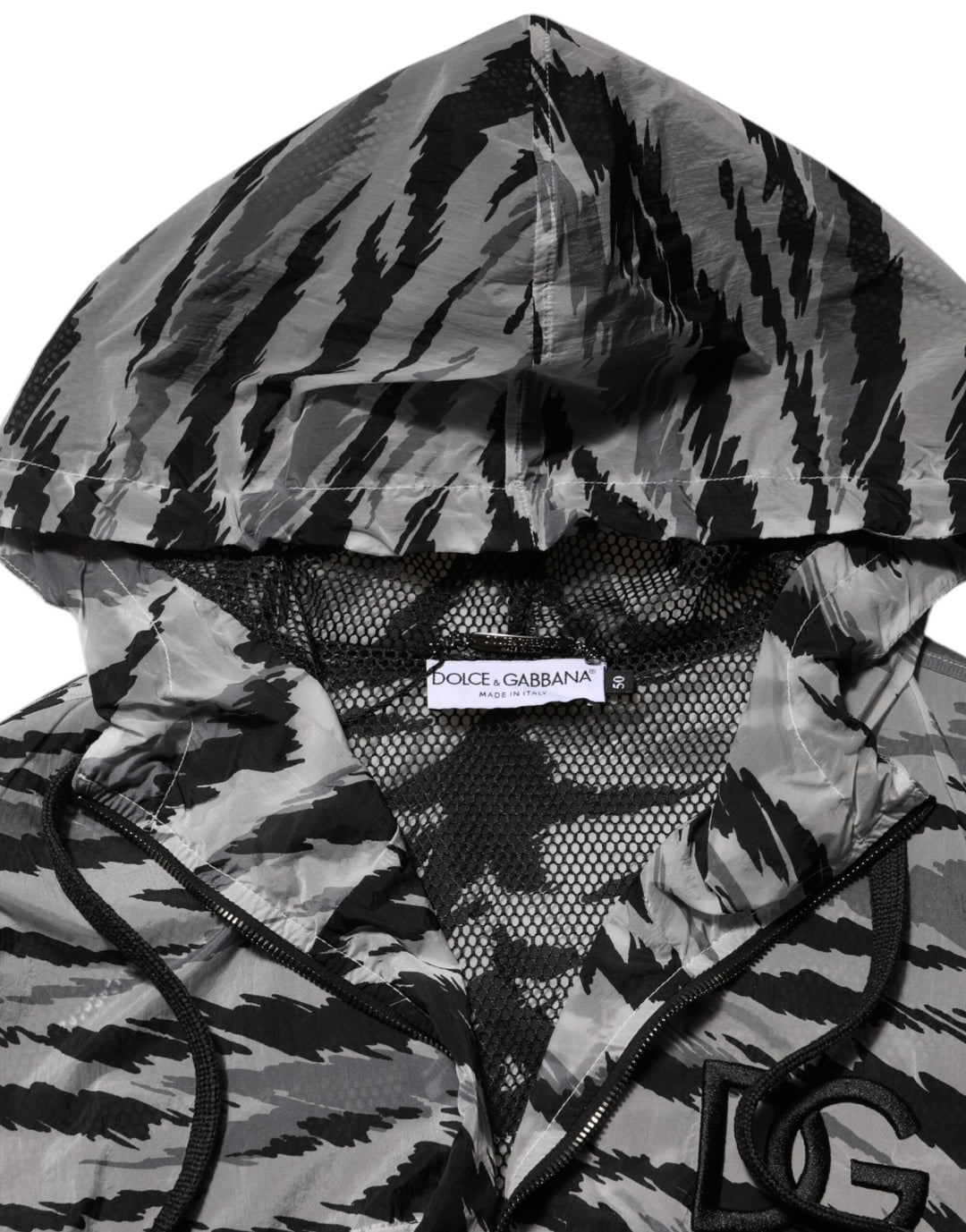 Dolce &amp; Gabbana Gray Camouflage Hooded Sweatshirt Jacket