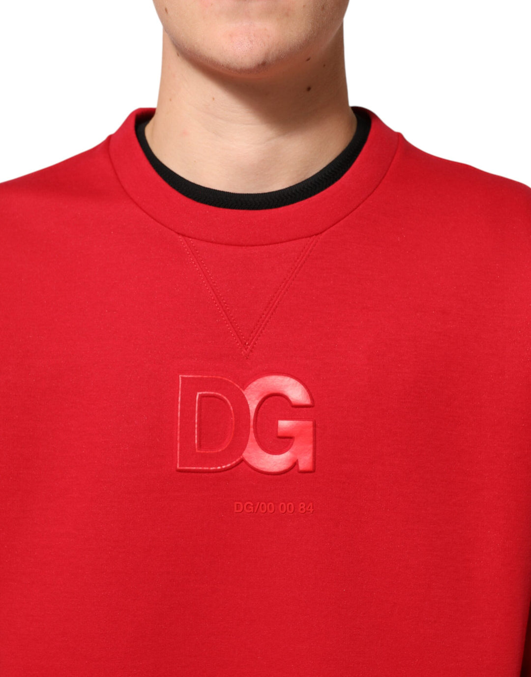 Dolce &amp; Gabbana Red DG Logo Crew Neck Men Sweatshirt Sweater