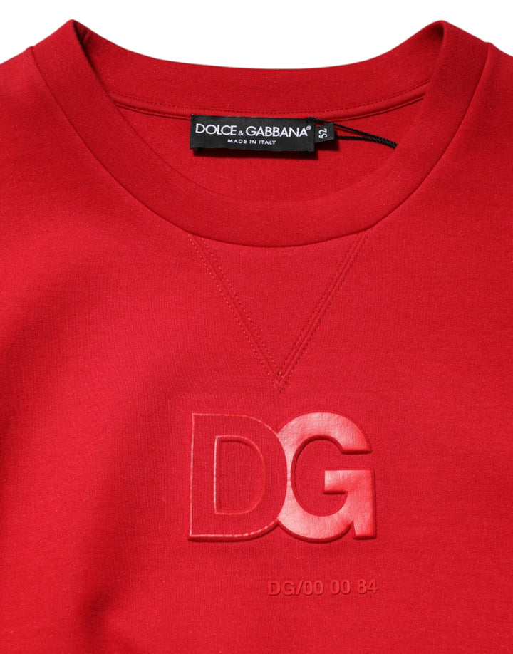 Dolce &amp; Gabbana Red DG Logo Crew Neck Men Sweatshirt Sweater