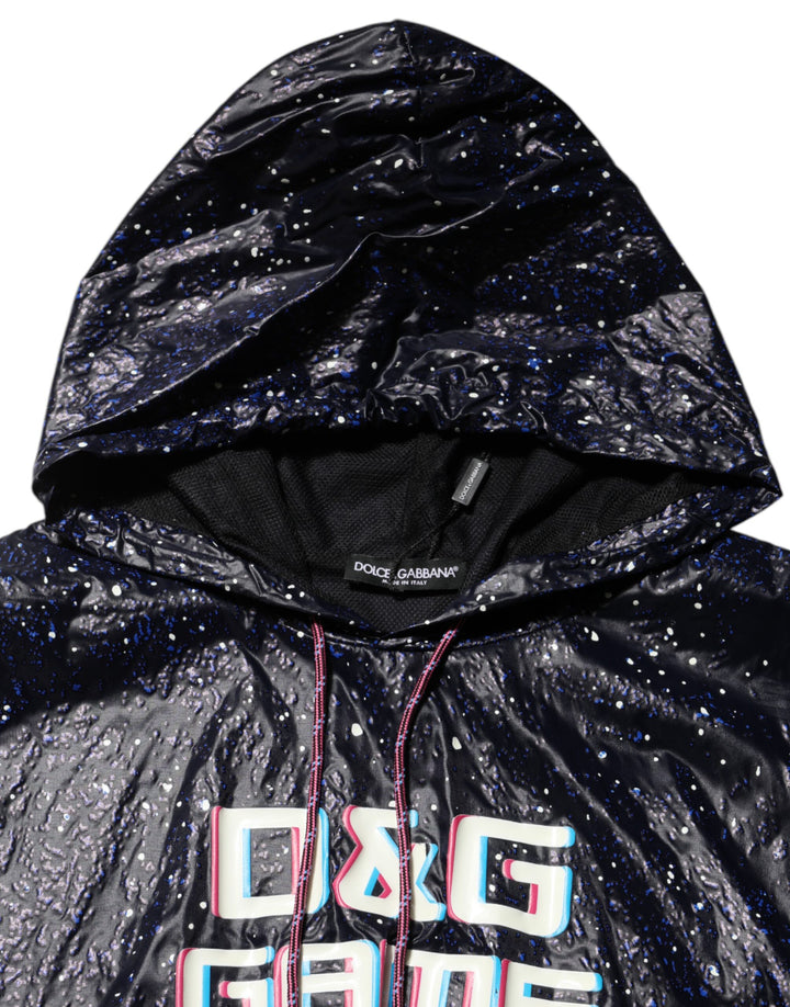 Dolce &amp; Gabbana Blue D&amp;G Game Hooded Men Sweatshirt Sweater