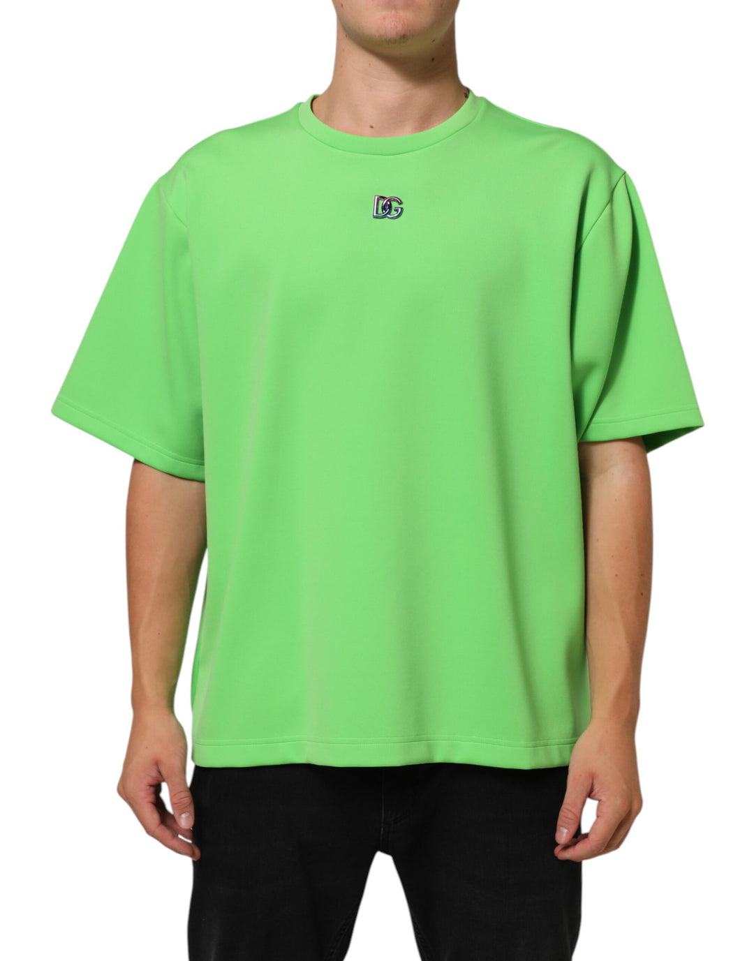 Dolce &amp; Gabbana Green Logo Crew Neck Short Sleeves T-shirt