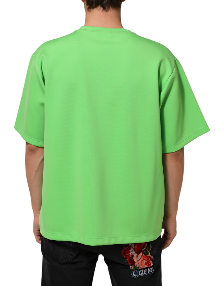 Dolce &amp; Gabbana Green Logo Crew Neck Short Sleeves T-shirt