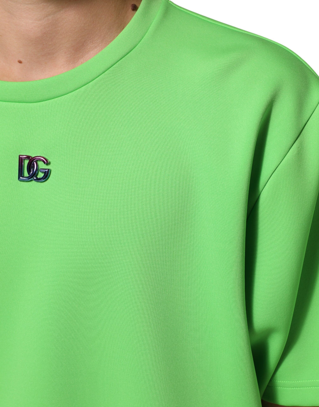 Dolce &amp; Gabbana Green Logo Crew Neck Short Sleeves T-shirt