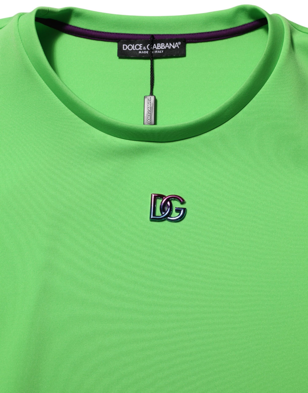 Dolce &amp; Gabbana Green Logo Crew Neck Short Sleeves T-shirt