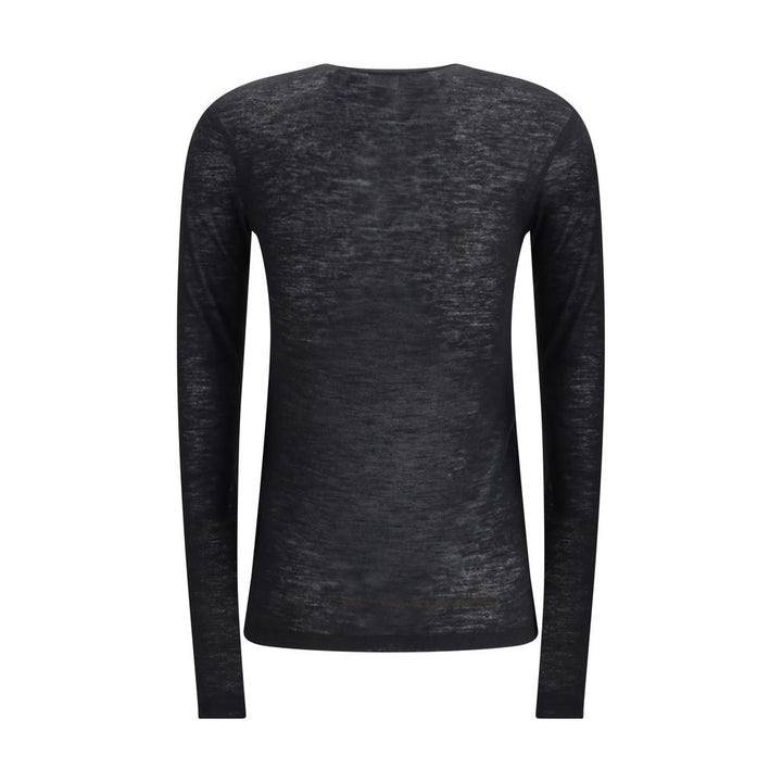 Saint Laurent Black Cashmere Long Sleeve T-Shirt