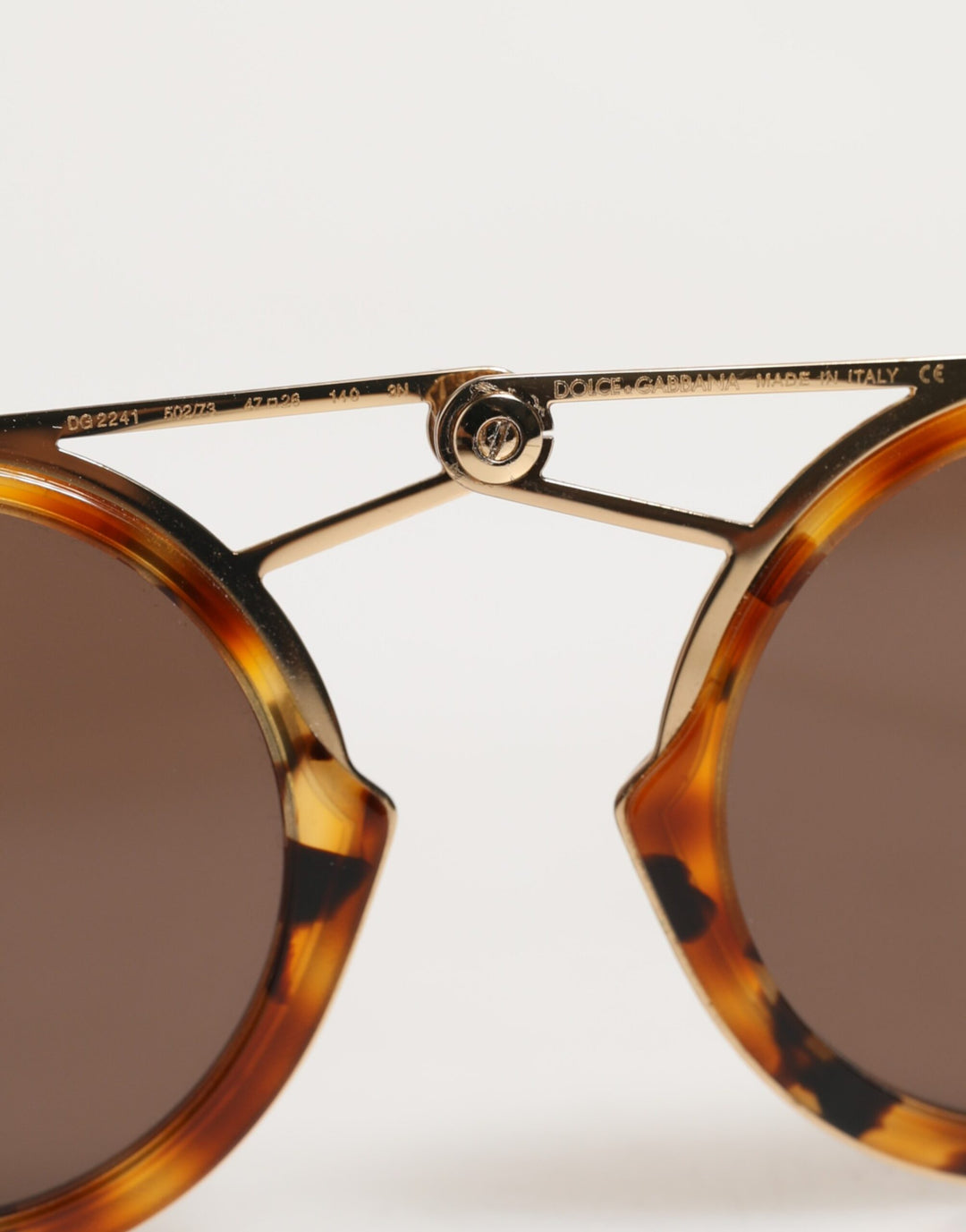 Dolce &amp; Gabbana Gold Havana Frame DG Fatto A Mano Eyewea Sunglasses