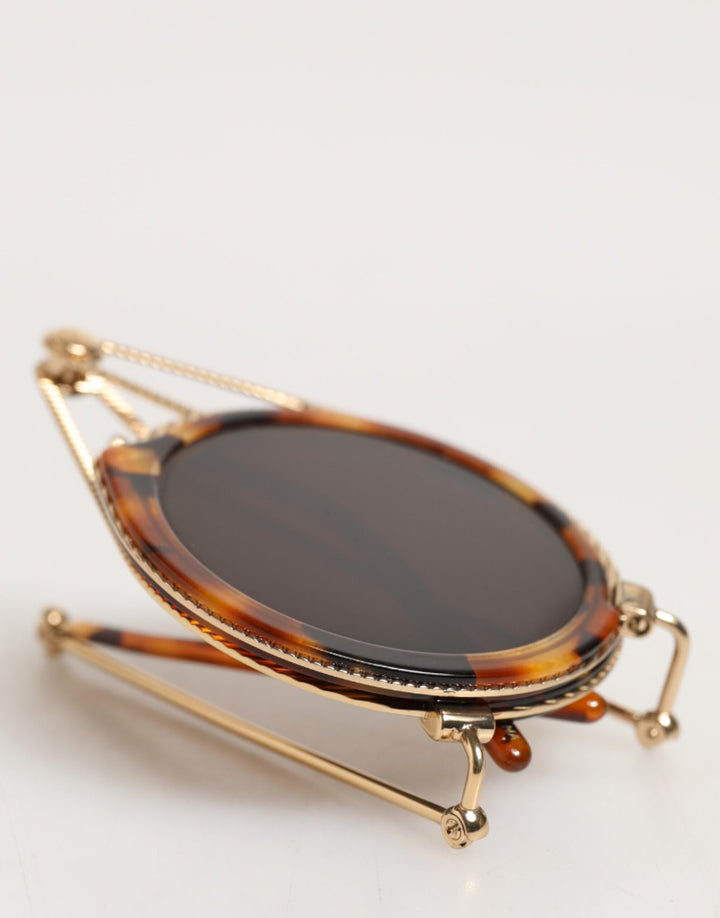 Dolce &amp; Gabbana Gold Havana Frame DG Fatto A Mano Eyewea Sunglasses