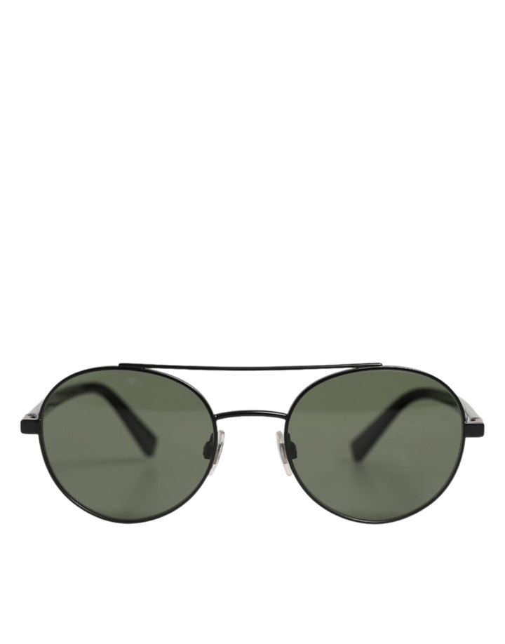 Dolce &amp; Gabbana Matte Black Steel Frame Gray Lens Sunglasses