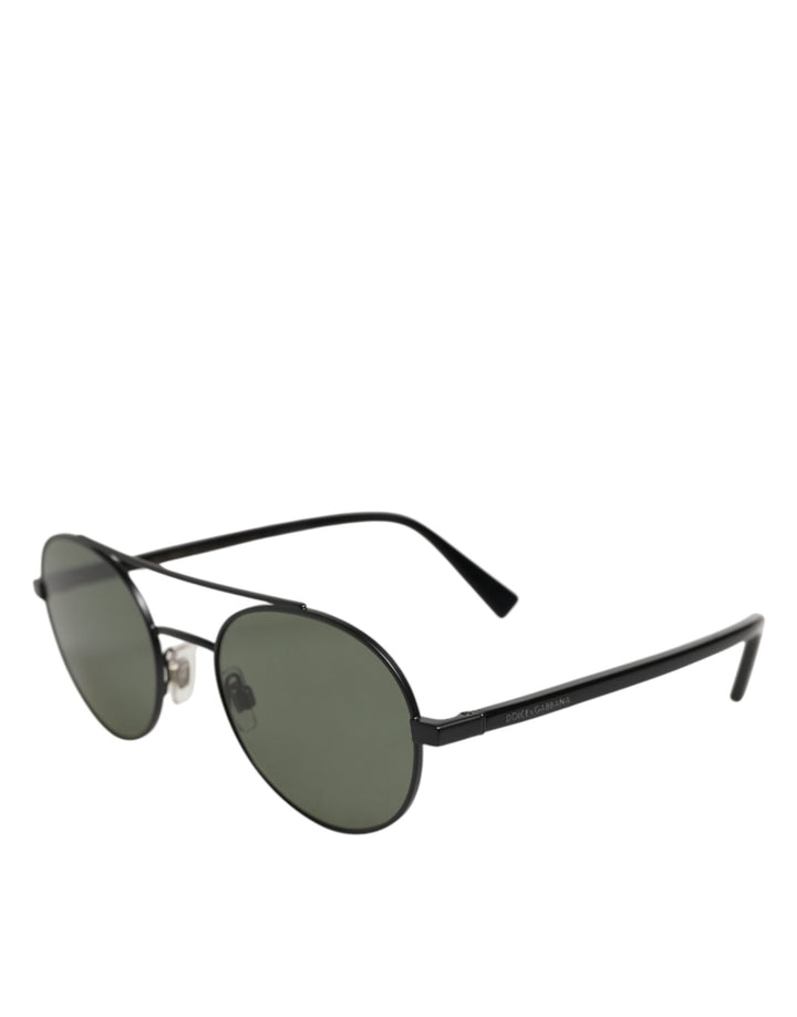 Dolce &amp; Gabbana Matte Black Steel Frame Gray Lens Sunglasses