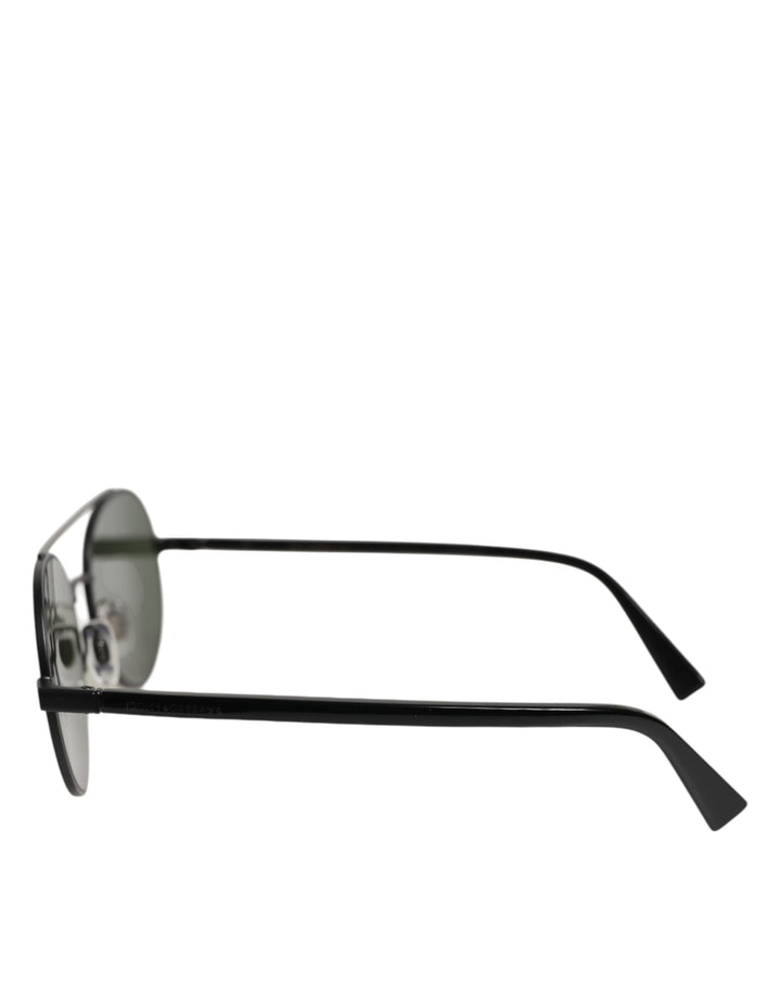Dolce &amp; Gabbana Matte Black Steel Frame Gray Lens Sunglasses